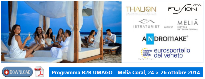B2B a Umago in Croazia. Meeting internazionale sul TURISMO delle EMOZIONI 24, 25 e 26 ottobre 2014 PNG